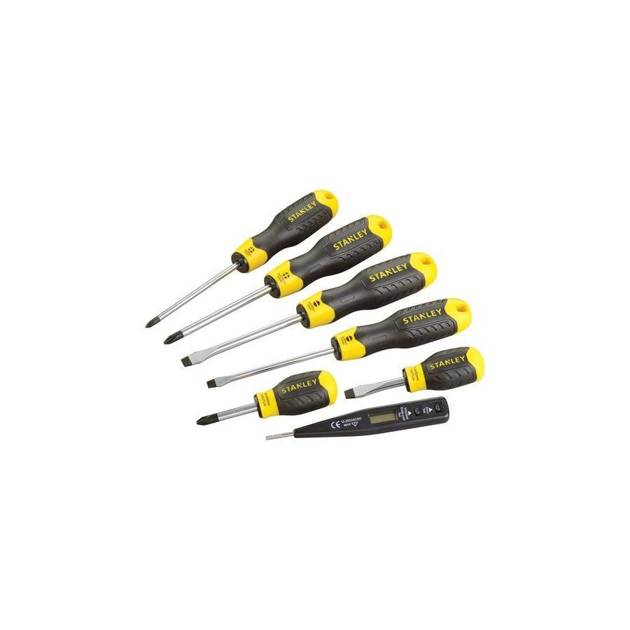 STANLEY | Cushion Grip Screwdriver Set with Voltage Tester 6Pcs | 0-65-009