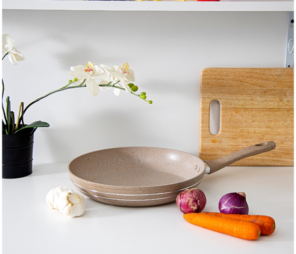 ROYALFORD | 22cm Marble Coated Smart Fry Pan Beige | RF9462BGE