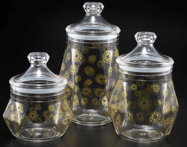 VAGUE | Acrylic Diamond Jar with Gold Rose Printing L | 02-704