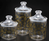 VAGUE | Acrylic Long Transparent Jar W/ Gold Rose printing L | 02-716