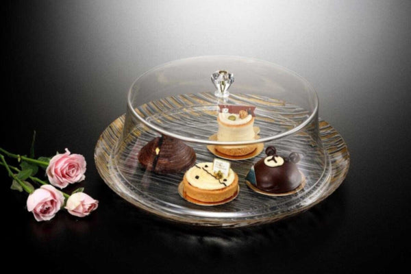VAGUE | Acrylic Cake Server Stand Round Golden 39cm | 02-770