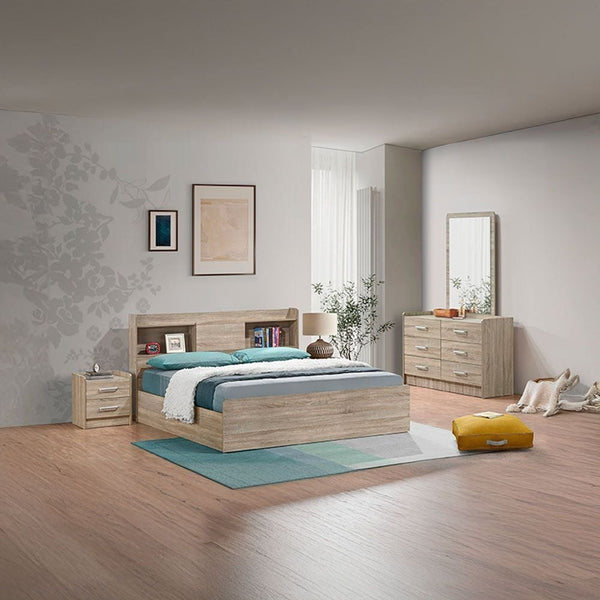 DANUBE | Supreme 180x200 King Bedroom Set French Sonoma Oak | 810100100721-1