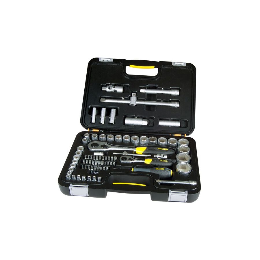 STANLEY | Socket Set with Case 77Pc 1/4'' -1/2'' Square Drive | 1-94-669