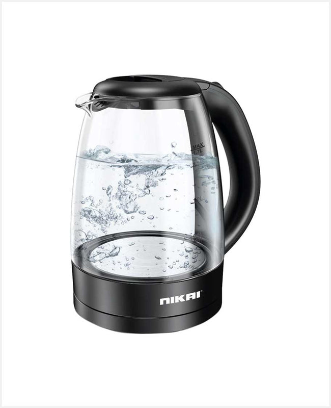 NIKAI | Electric Glass Kettle Led Indicator Auto Shut Off Cord Storage 360° | NK323GX