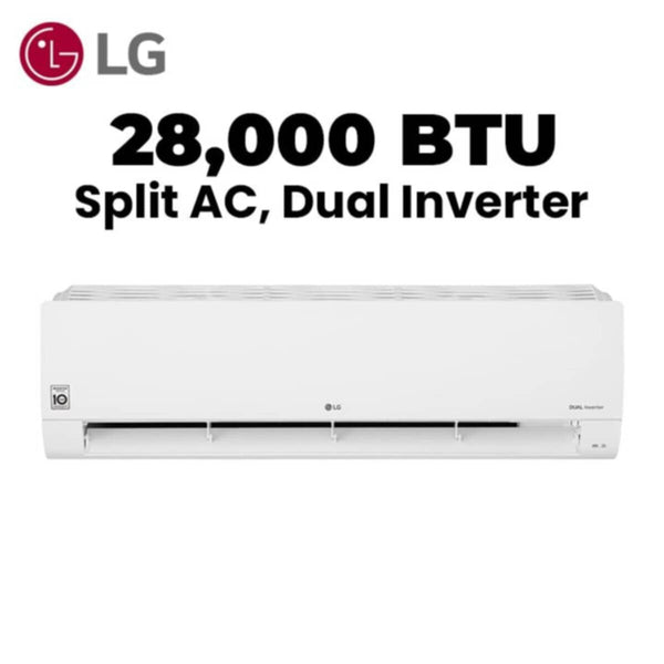 LG | 2.5 Ton Split Air Conditioner 28,000BTU Dual Inverter Compressor Gold Fin Faster Cooling, Dual Protection Filter, Auto Cleaning White | I34TKF
