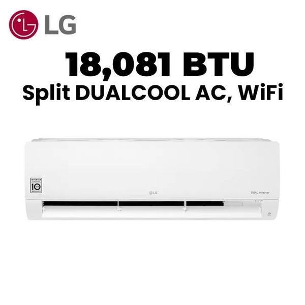 LG | Split Air Conditioner, Dual Cool, 65Ã‚Â°C Tropical Dual Inverter Compressor, Quiet & Faster Cooling, 4 Way Swing - White - I23TNC