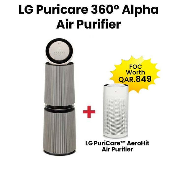 LG | PuriCare Alpha Majlis 360Ã‚Â° Air Purifier Multi Filtration System Clean Booster Pet Care Mode  Natural Beige | AS10GDBY0