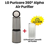 LG | PuriCare Alpha Majlis 360Ã‚Â° Air Purifier Multi Filtration System Clean Booster Pet Care Mode  Natural Beige | AS10GDBY0