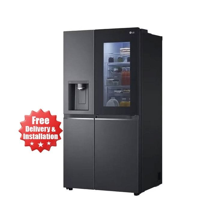 LG | 674Ltrs InstaView Side-by-Side Refrigerator With UVnano Linear Cooling And Smart ThinQ Features Matte Black | GR-X267CQEW