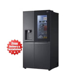 LG | 674Ltrs InstaView Side-by-Side Refrigerator With UVnano Linear Cooling And Smart ThinQ Features Matte Black | GR-X267CQEW