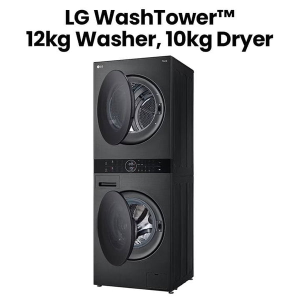 LG | Wash Tower With High-Capacity Washing And Drying Advanced Cleaning Technology And Smart Features Black Steel | W4W8BVPKZHM