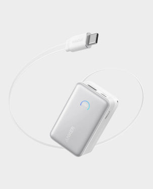 ANKER | 10000mAh Power Bank with Built In Retractable USB C Cable White | A1638H21