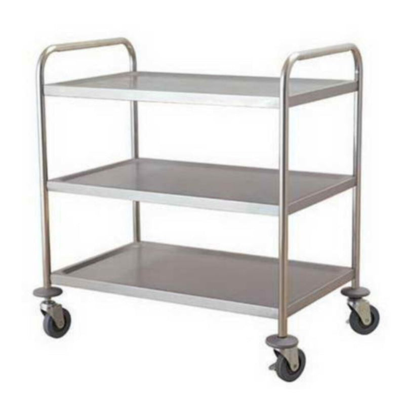 JIWINS | 3 Shelf Stainless Steel Kitchen Dining Trolley with Wheels 860x540x940CM | 13-1230
