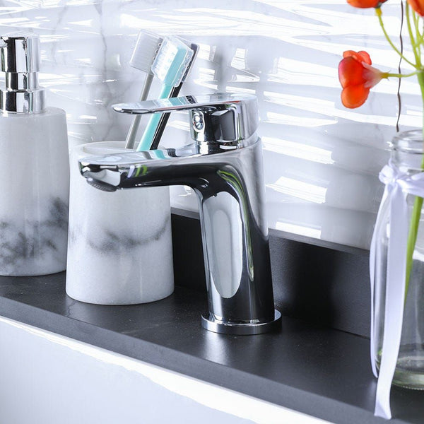MILANO | Rami Basin Mixer Tap with Pop Up Waste & Flexible Pipe | 140100200580