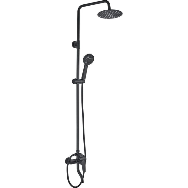 MILANO | Plus Bayz Plus Bath Shower Mixer Complete Set Modern Wall-Mounted Bathroom Faucet with Hand Shower Durable Metal Construction & Matte Black Finish Black | 140103200740