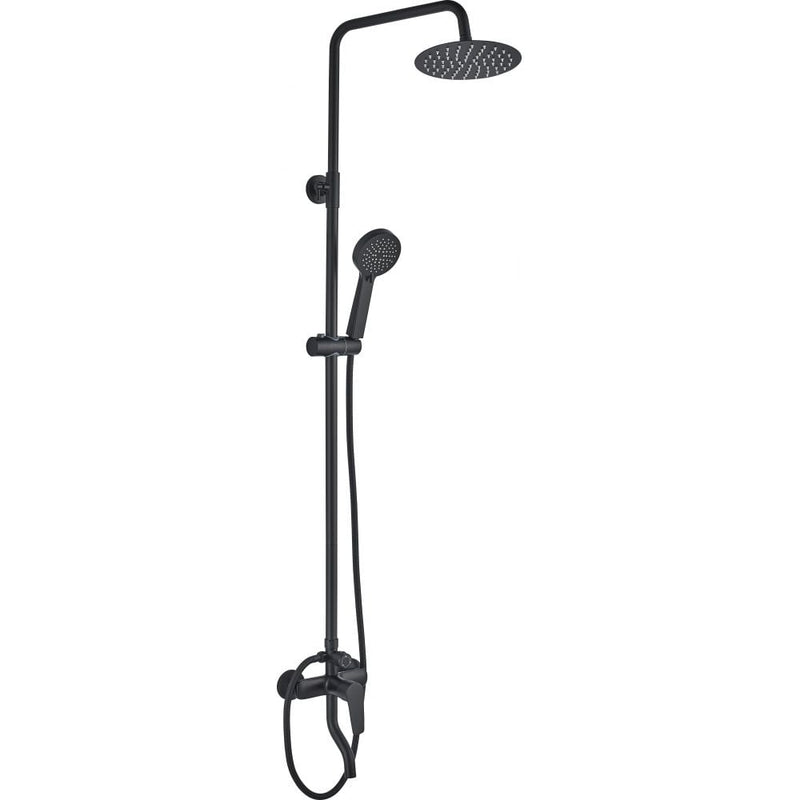 MILANO | Plus Bayz Plus Bath Shower Mixer Complete Set Modern Wall-Mounted Bathroom Faucet with Hand Shower Durable Metal Construction & Matte Black Finish Black | 140103200740