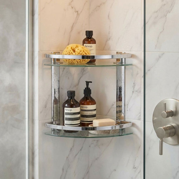 MILANO | Glass Corner Shelf Two Layer | 140400500626