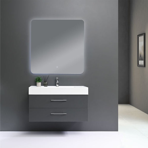 MILANO | Thea Vanity With Led Mirror 1000 500 2Cnts Set Model No.Hs16405 | 140500201348