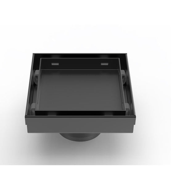 MILANO |  Concealed Floor Drain Msd 15Tc Matt Black 15X15 Ss304 Made In China | 141400100540