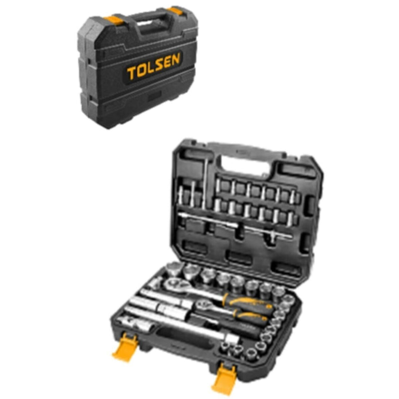TOLSEN | 45Pcs Industrial Socket Set 1/4-3, 1/2-3| 15142