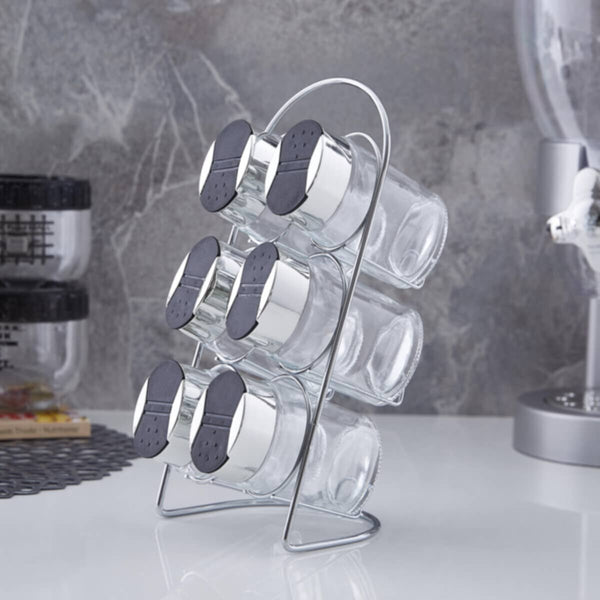 HOMEBOX | Karl 7-Piece Spice Jar Set with Rack | 154723623