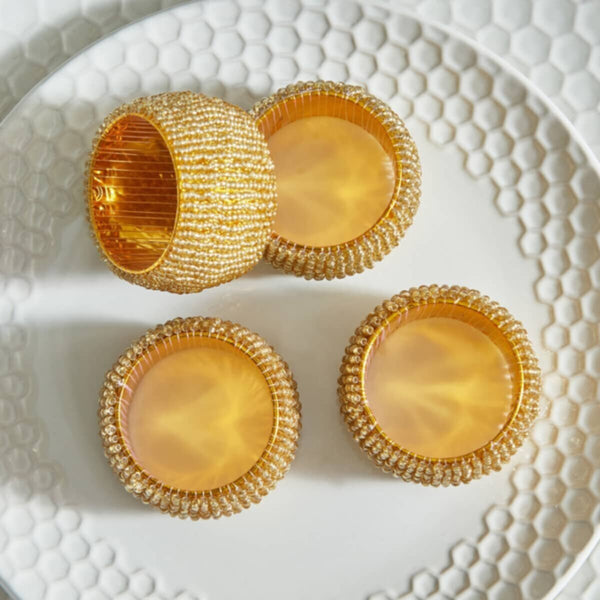 HOMEBOX | Blaze Embellished Napkin Ring - Set of 4 | 160924781