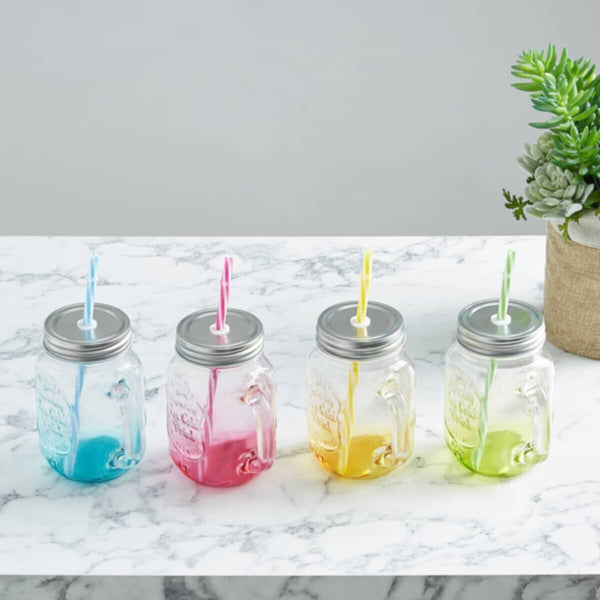 HOMEBOX | Cooler Glass Beverage Dispenser with 4-Piece Mason Jars | 161810608