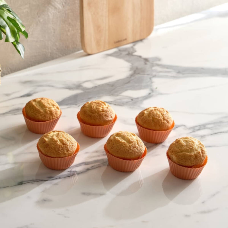 HOMEBOX | Avon Silicone 6-Piece Foldable Muffin Mould - 7x3 cm | 162805483