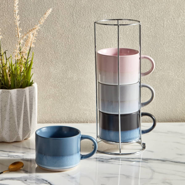 HOMEBOX | Galexia 4-Piece Mug Set with Stand | 165994829
