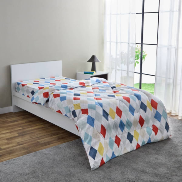 HOMEBOX | Nora Plaid Microfibre Single Reversible Comforter - 135x220 cm | 166263075