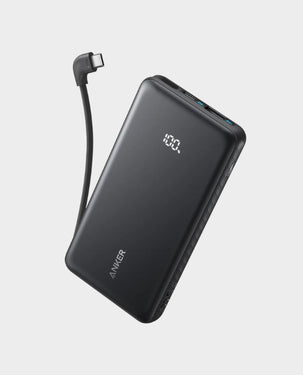 ANKER | 10000mAh Power Bank with Built-In USB-C Cable 22.5W Fast Charging Black | A110DH11