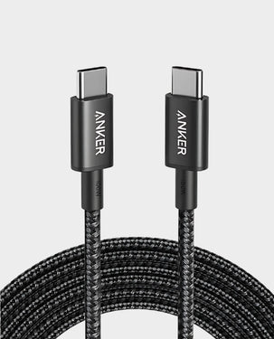 ANKER |  Nylon USB-C TO USB-C 2.0 Braided Cable 60W Charging 6ft 1.8m Length Fast Charging up to 480 Mbps Transfer Speed Universal Compatibility Black | A8753H11