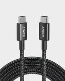 ANKER |  Nylon USB-C TO USB-C 2.0 Braided Cable 60W Charging 6ft 1.8m Length Fast Charging up to 480 Mbps Transfer Speed Universal Compatibility Black | A8753H11
