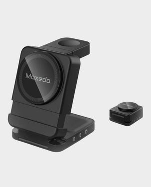 MOXEDO | 3-in-1 Foldable iWatch and Samsung Watch 15W Wireless Charging Station Black | MX-WCS001