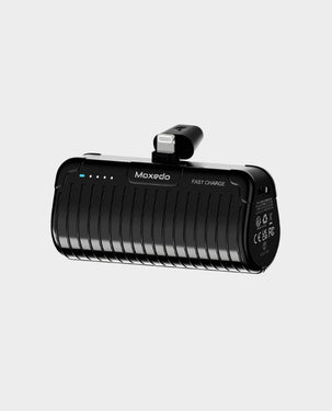 MOXEDO | Capsule 5000mAh Mini Power Bank 20W Built-in Lightning Connector with Kickstand Black | MX-CPB026-BK