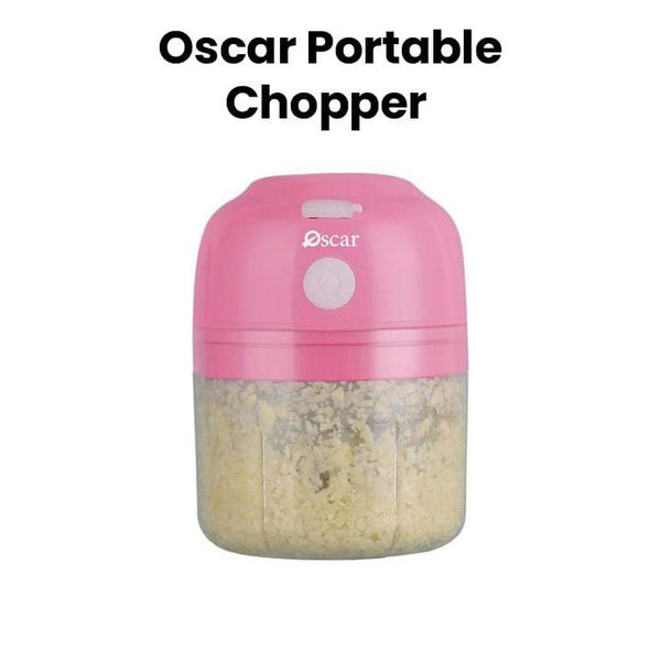 OSCAR | Portable Chopper 200W One Touch Start Food Grade Cup Body High Power Motor Reinforced Blade All Steel Axis Pink | OPCH200