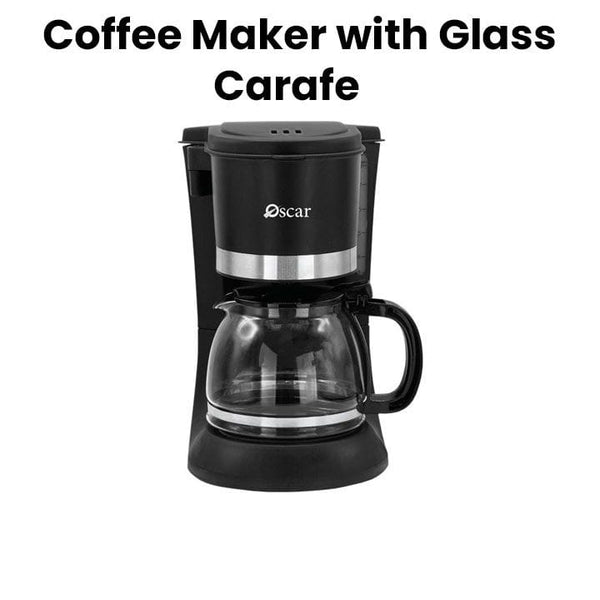 OSCAR | Coffee Maker With Glass Carafe 1.25Ltrs Programmable Timer Sleek Design Perfect For Kitchen Or Office Black | OCM125LGL