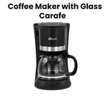 OSCAR | Coffee Maker With Glass Carafe 1.25Ltrs Programmable Timer Sleek Design Perfect For Kitchen Or Office Black | OCM125LGL