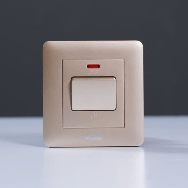 MILANO | 20A Dp Switch With Neon Gd Ps | 210100300337