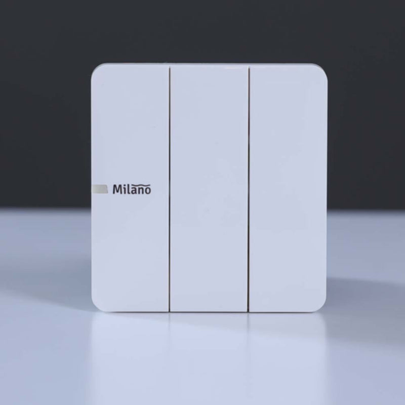 MILANO | 10A 3 Gang 2 Way Switch Wh Ps | 210100300392