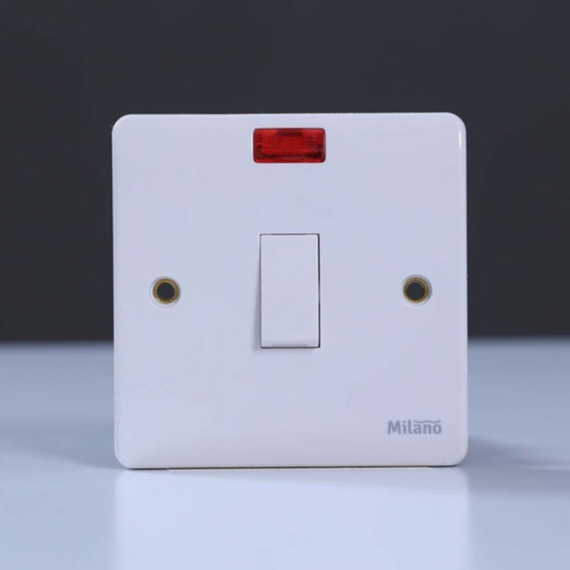 MILANO | 20A Dp Switch With Neon White | 210800300002