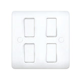 MILANO | 4Gang 1Way Switch (3X3) White | 210800600019