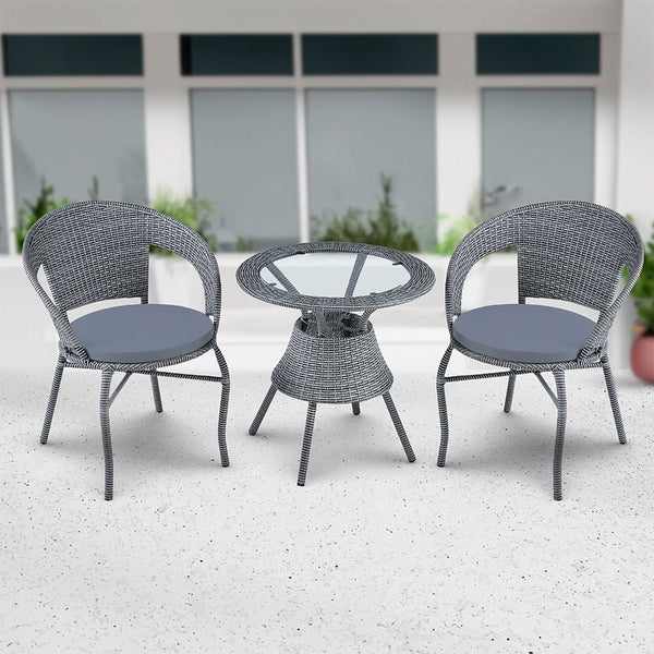 DANUBE | Eden 1 + 2 Seater Round Balcony Set Grey | 231202705976
