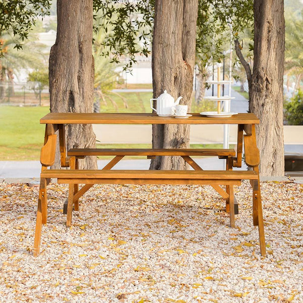 DANUBE | Vivian Bench cum Dining Natural Wood | 231202708628