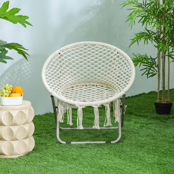 DANUBE | Cotton Rope Relaxing Chair Off White | 231202708868