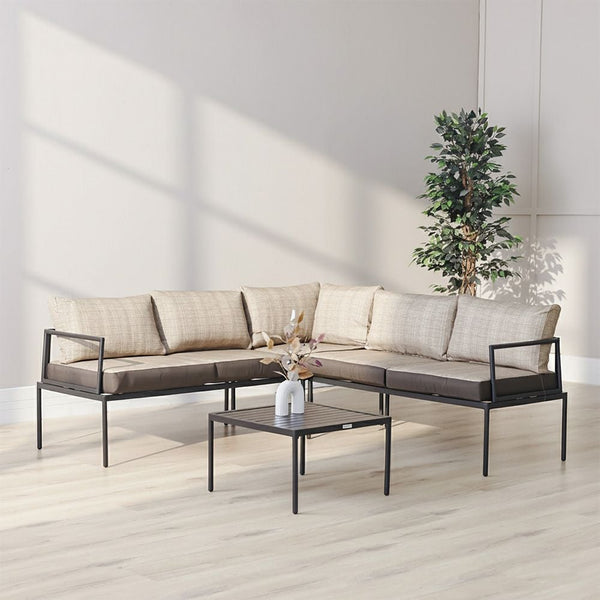 DANUBE | Owen 5 Seater Corner Sofa Set Beige | 231202709410