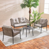 DANUBE | Majestic 4 Seater Sofa Set Grey Black | 231202709702