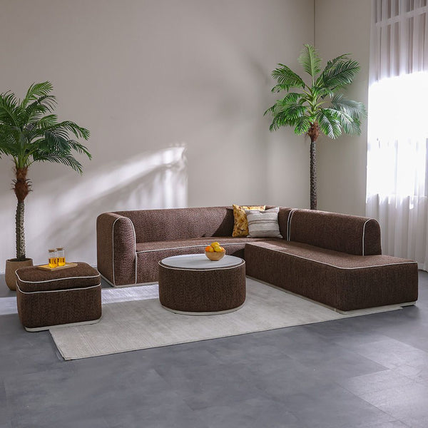 DANUBE | Pavia Corner Sofa Set Brown | 231202709735