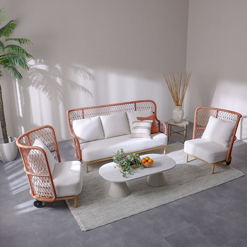DANUBE | Juliya 5 Seater Sofa Set Red White | 231202709751