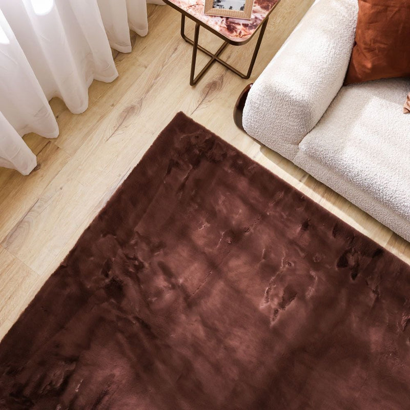 DANUBE | Plush Soft Fur Solid Rug Light Brown 200x300 cm | 231300471885